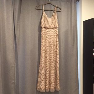 Adrianna papell beaded blouson gown